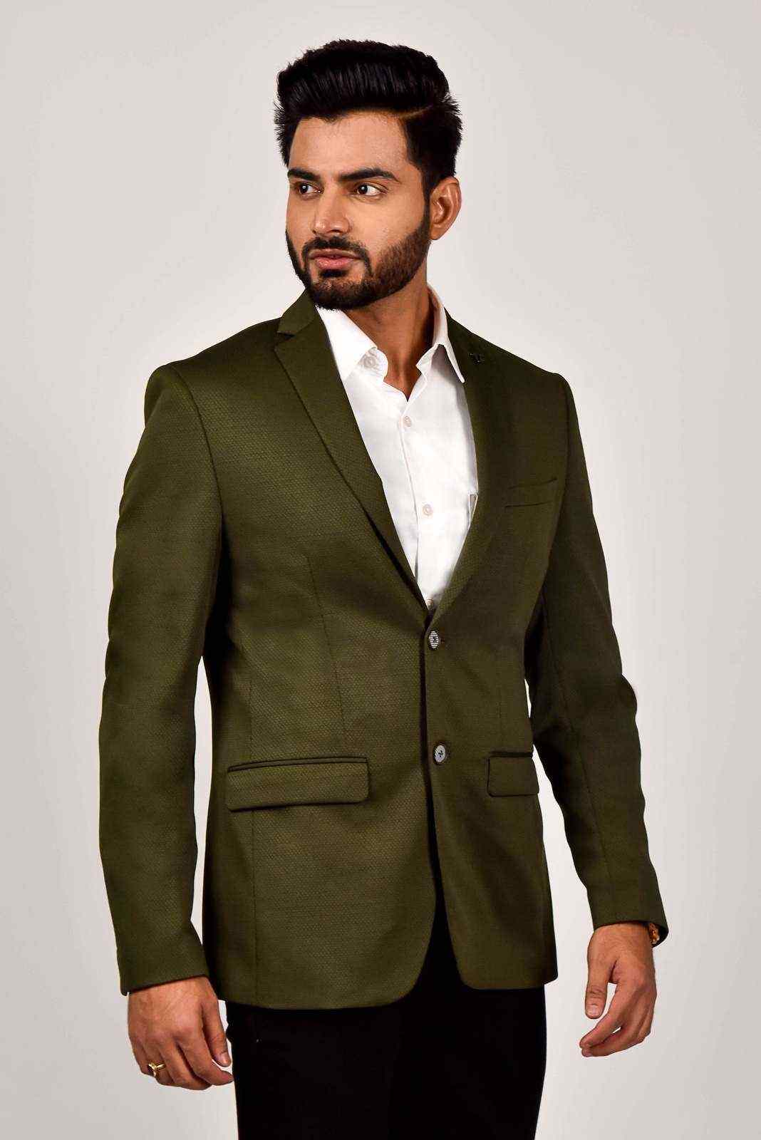 Olive Knitted Blazer for all Occasions house-of-united