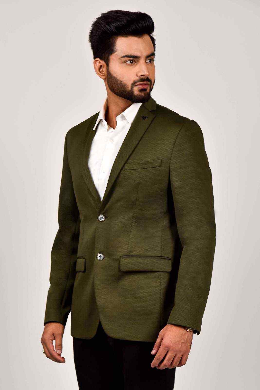 Olive Knitted Blazer for all Occasions house-of-united