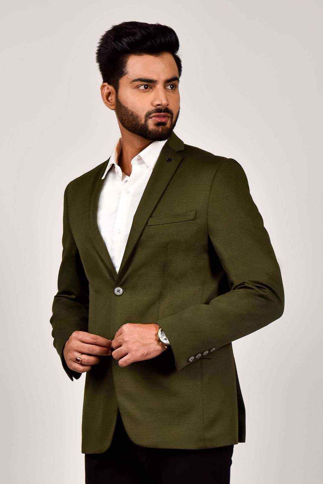 Olive Knitted Blazer for all Occasions house-of-united