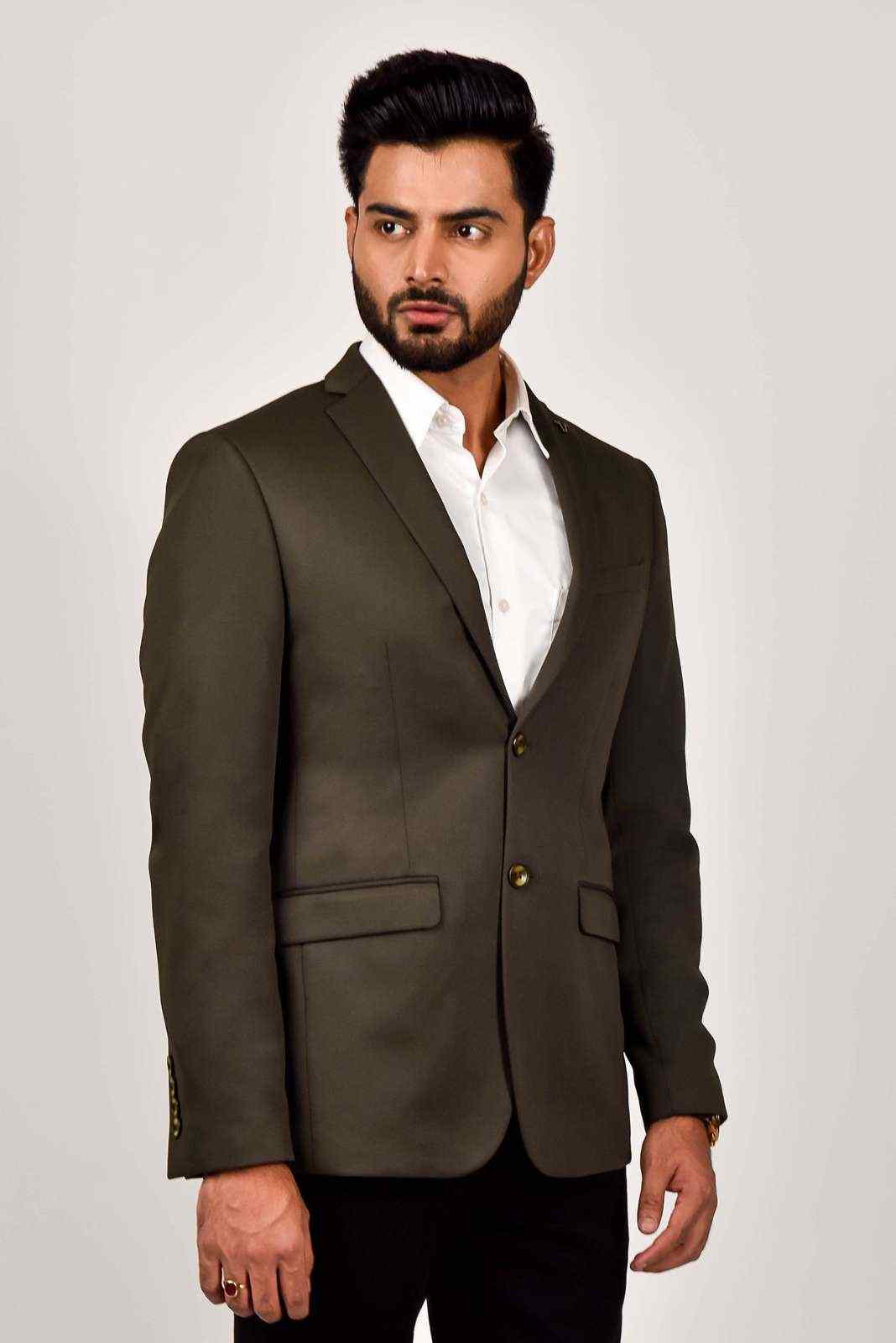 Olive Woven Blazer house-of-united