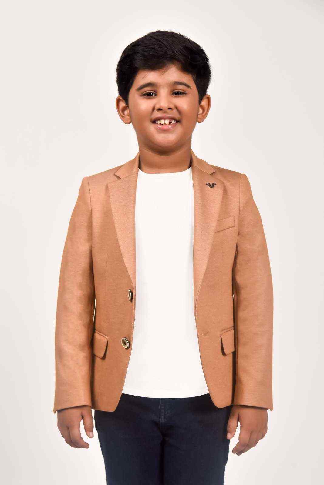 Orange Knit Stretch Blazer