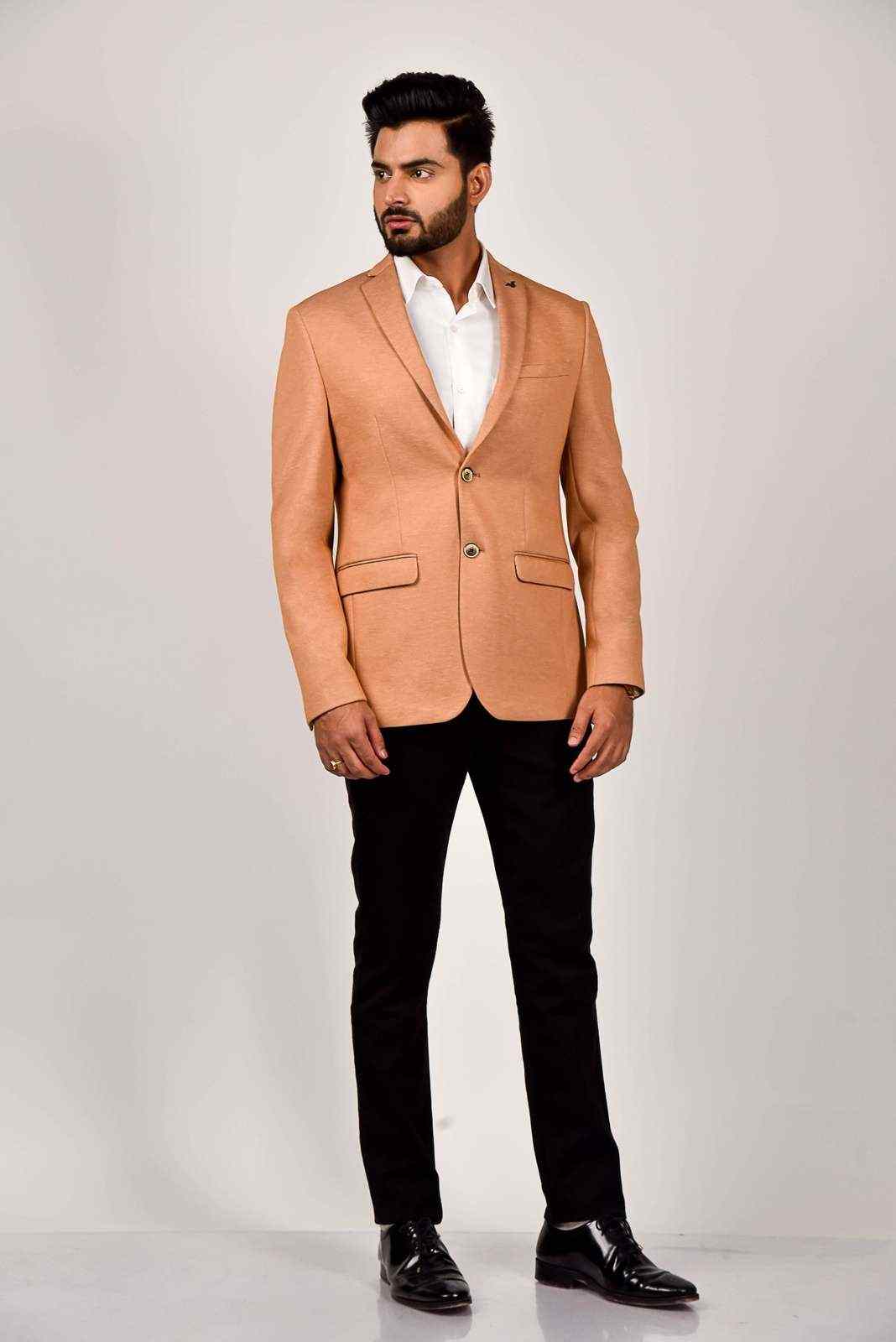 Orange Knitted Blazer for all Occasions house-of-united