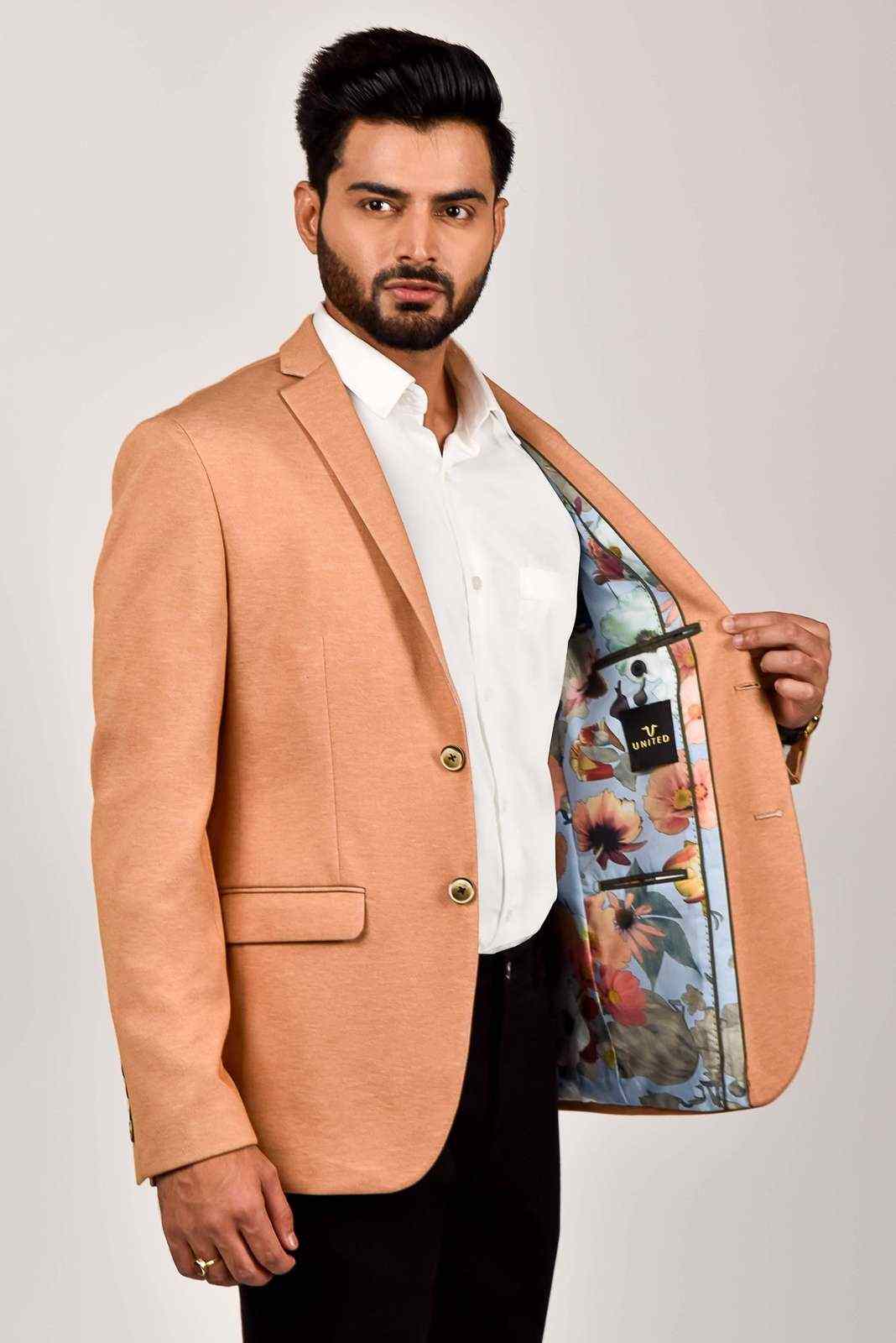 Orange Knitted Blazer for all Occasions house-of-united