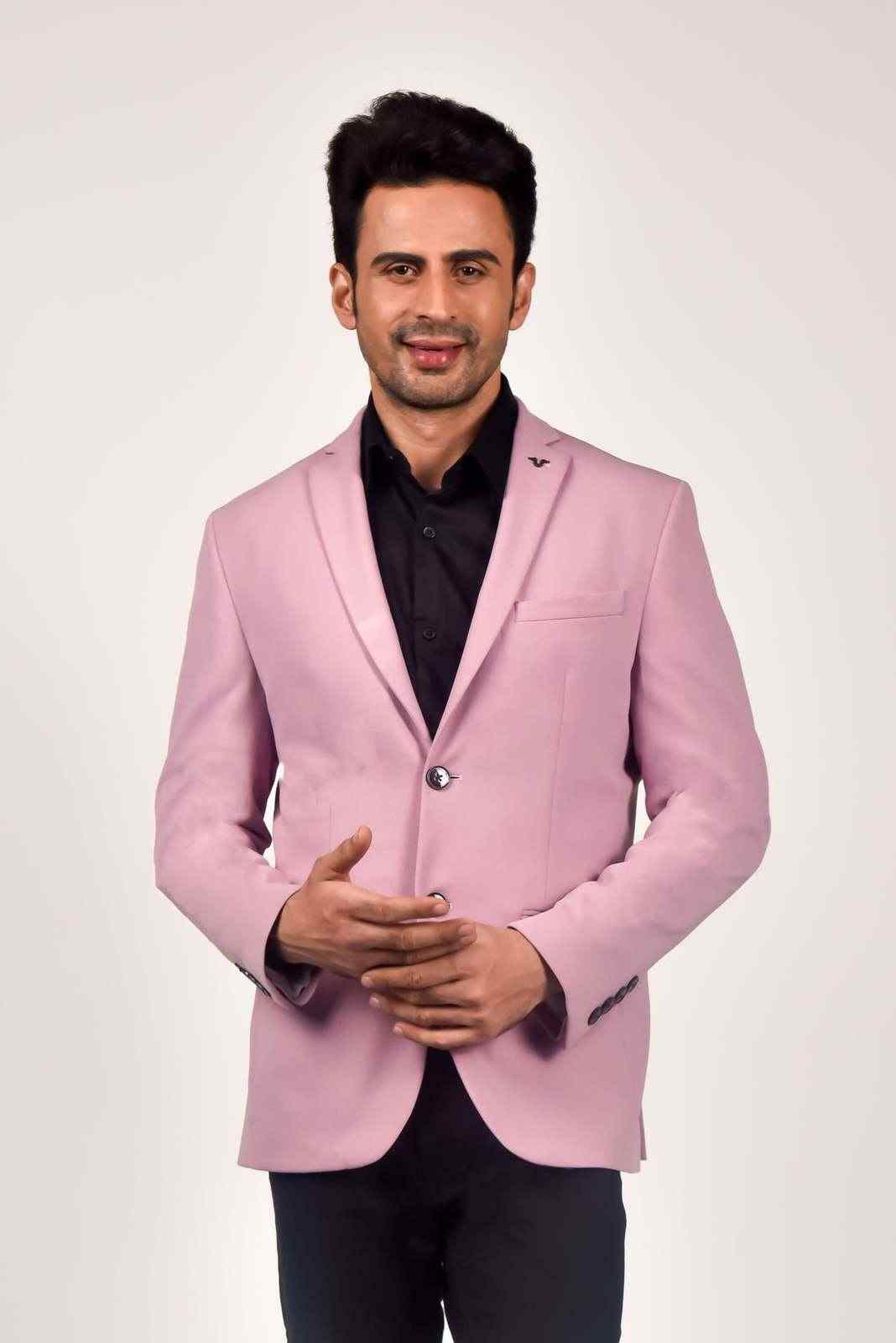 Pink Knitted Blazer house-of-united