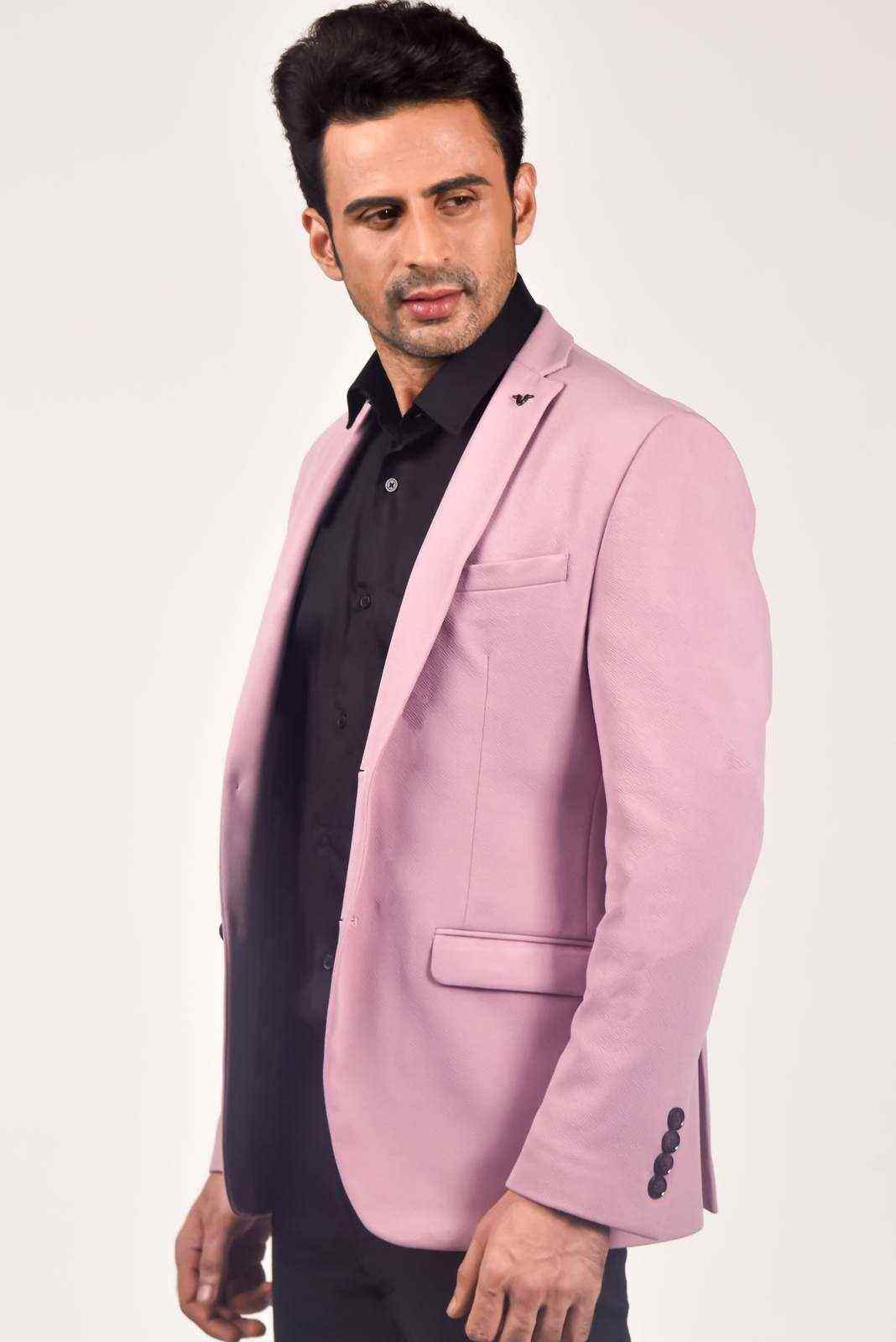 Pink Knitted Blazer house-of-united