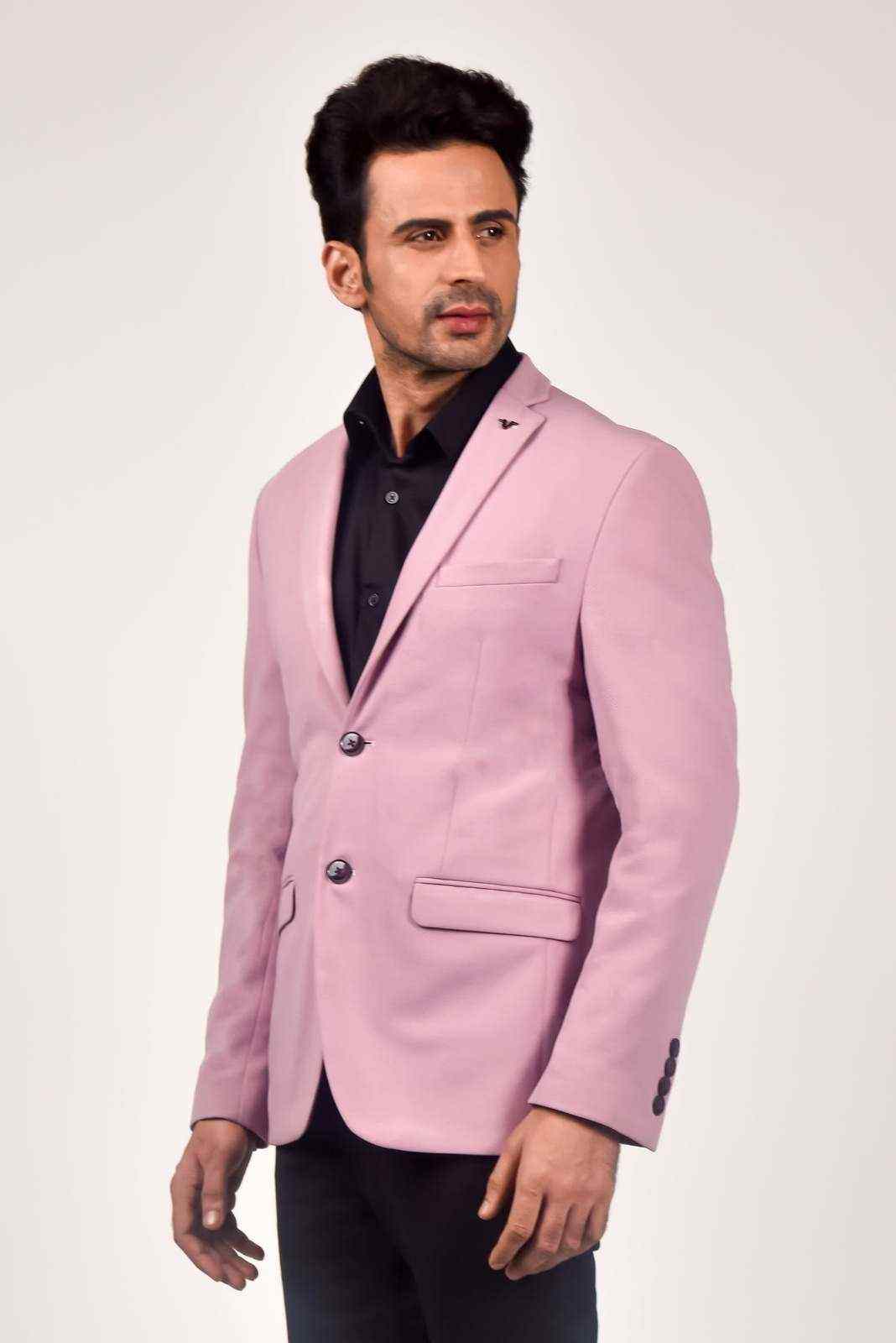 Pink Knitted Blazer house-of-united