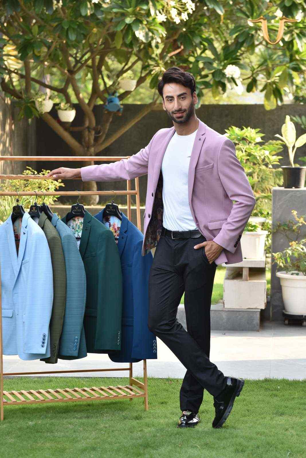 Pink Stretch Knitted Blazer - Main Image