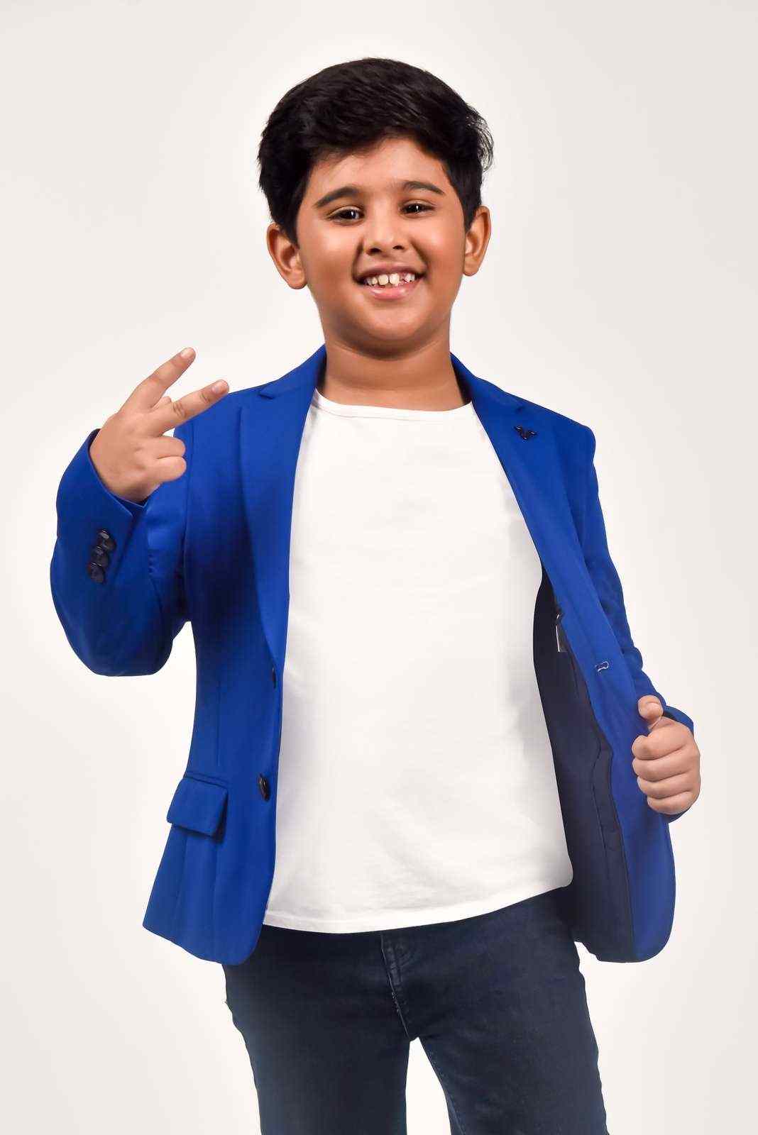 Royal Blue Knitted Blazer