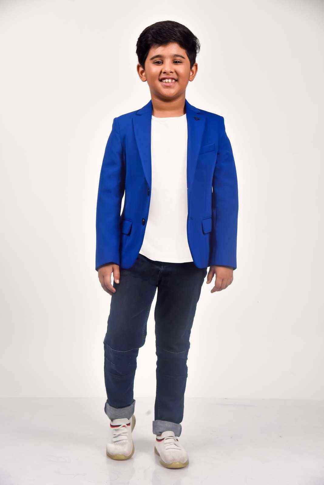 Royal Blue Knitted Blazer