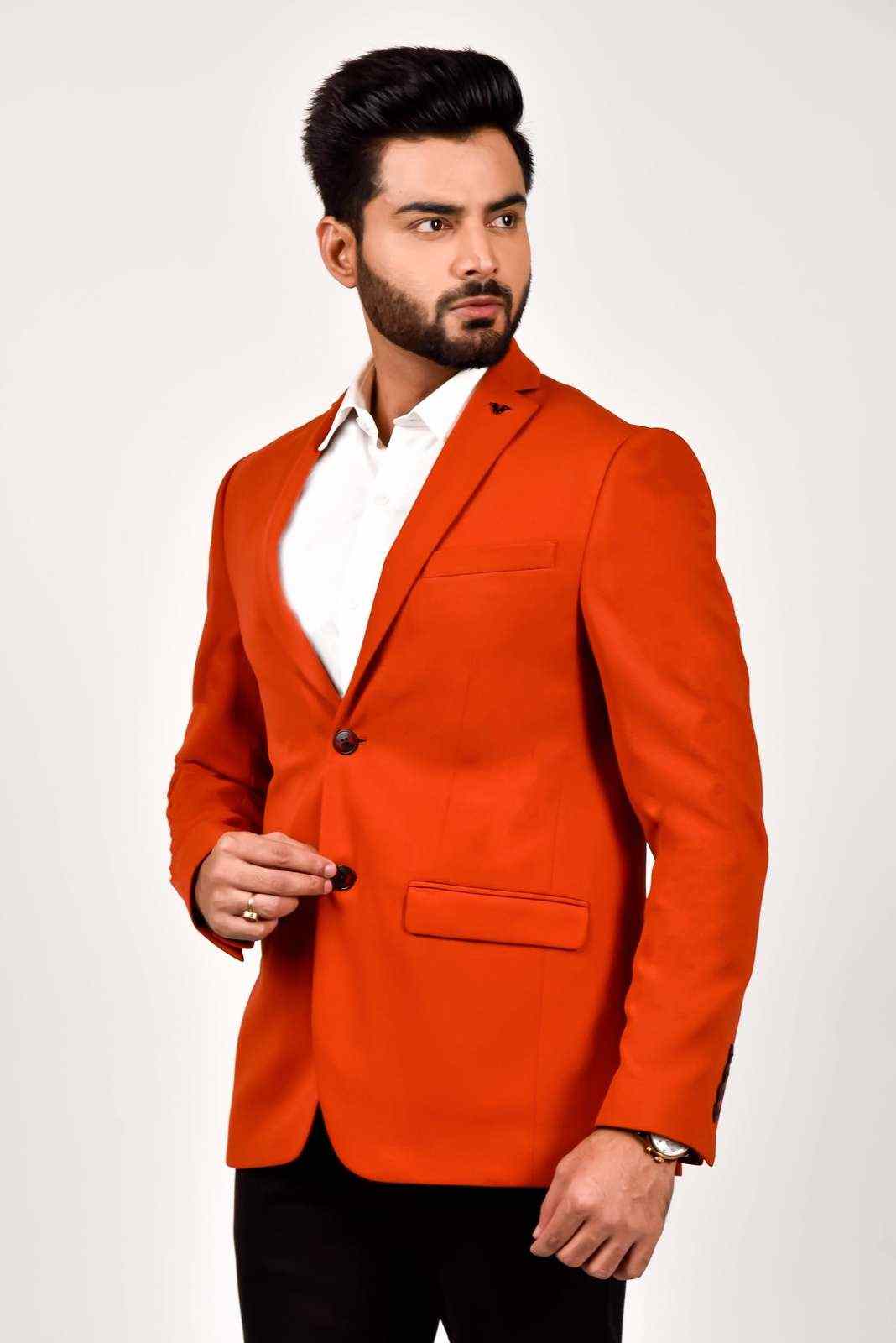 Rust Knit Blazer house-of-united