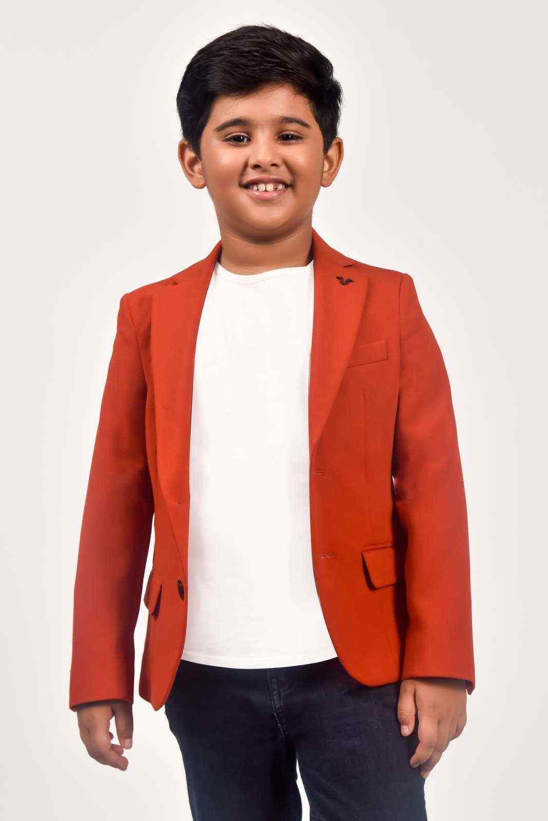 Rust Knitted Blazer
