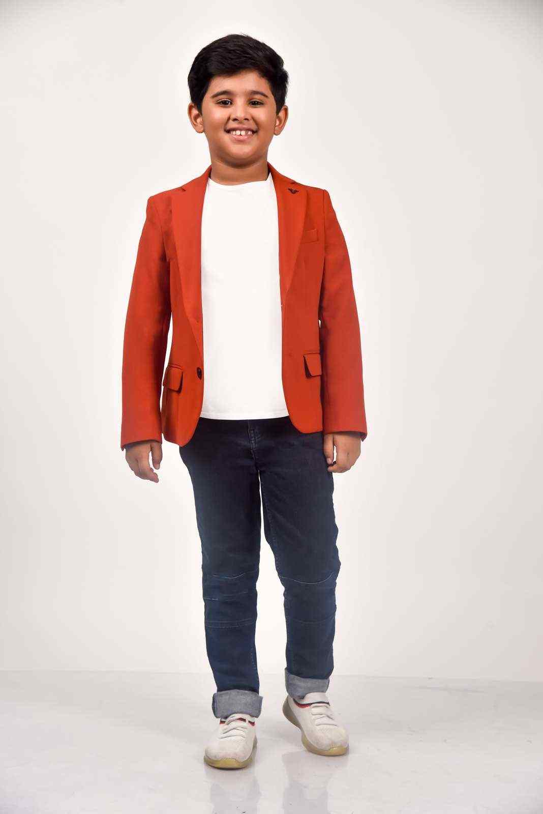 Rust Knitted Blazer
