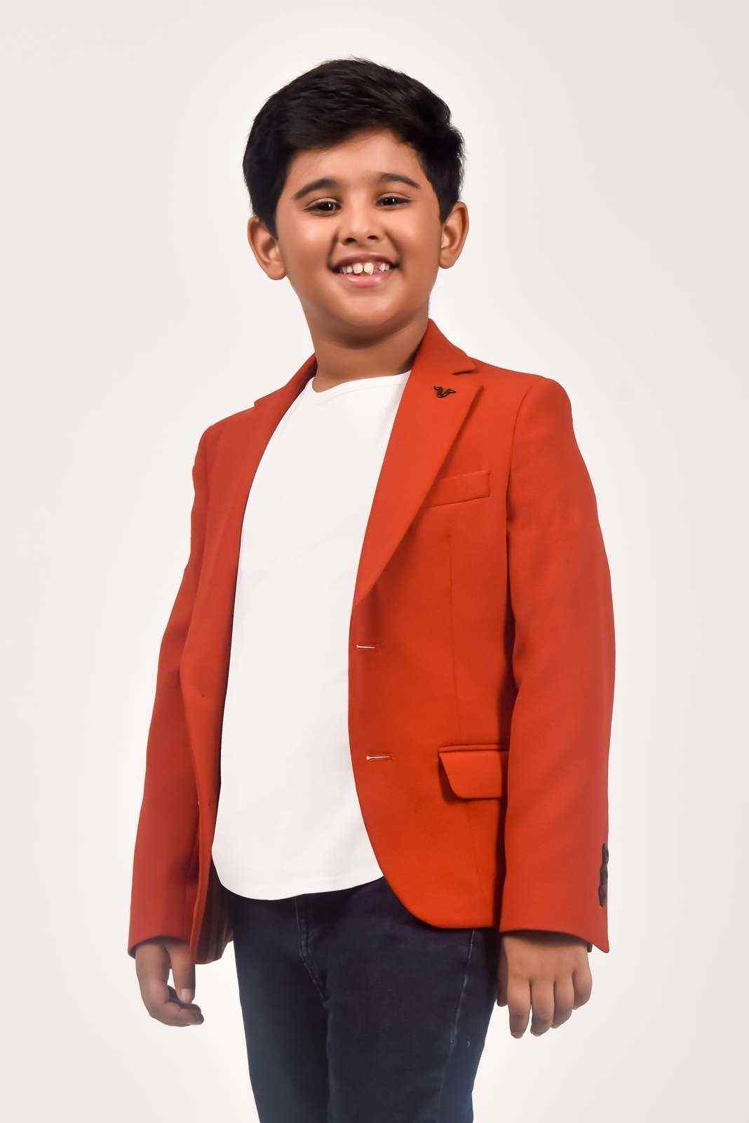Rust Knitted Blazer
