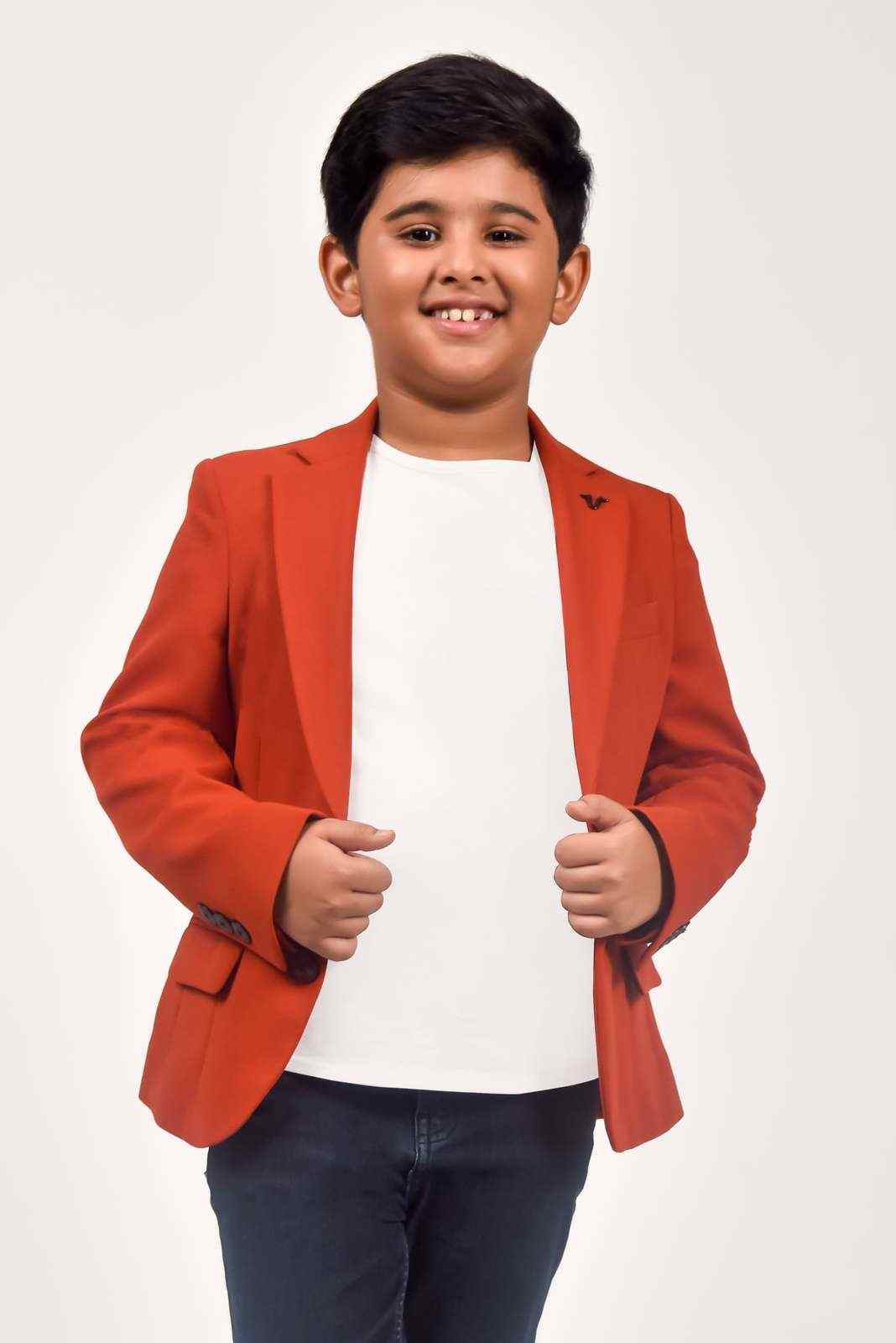 Rust Knitted Blazer