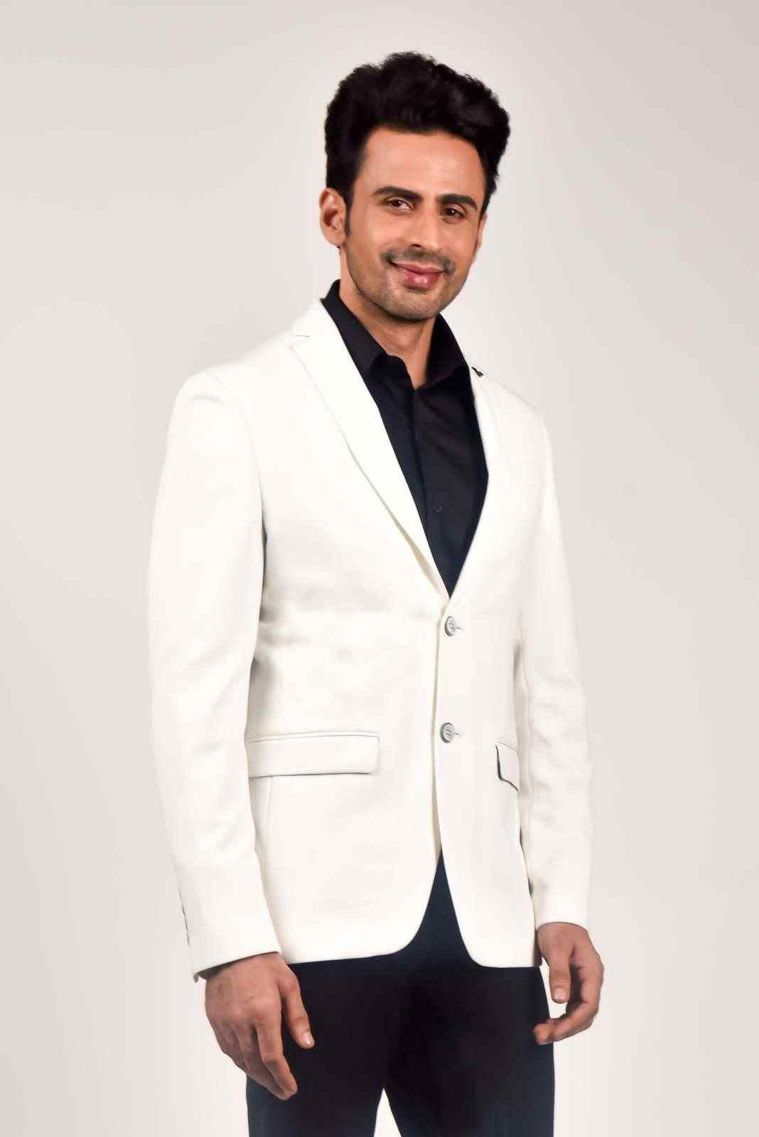 White Knitted Blazer house-of-united