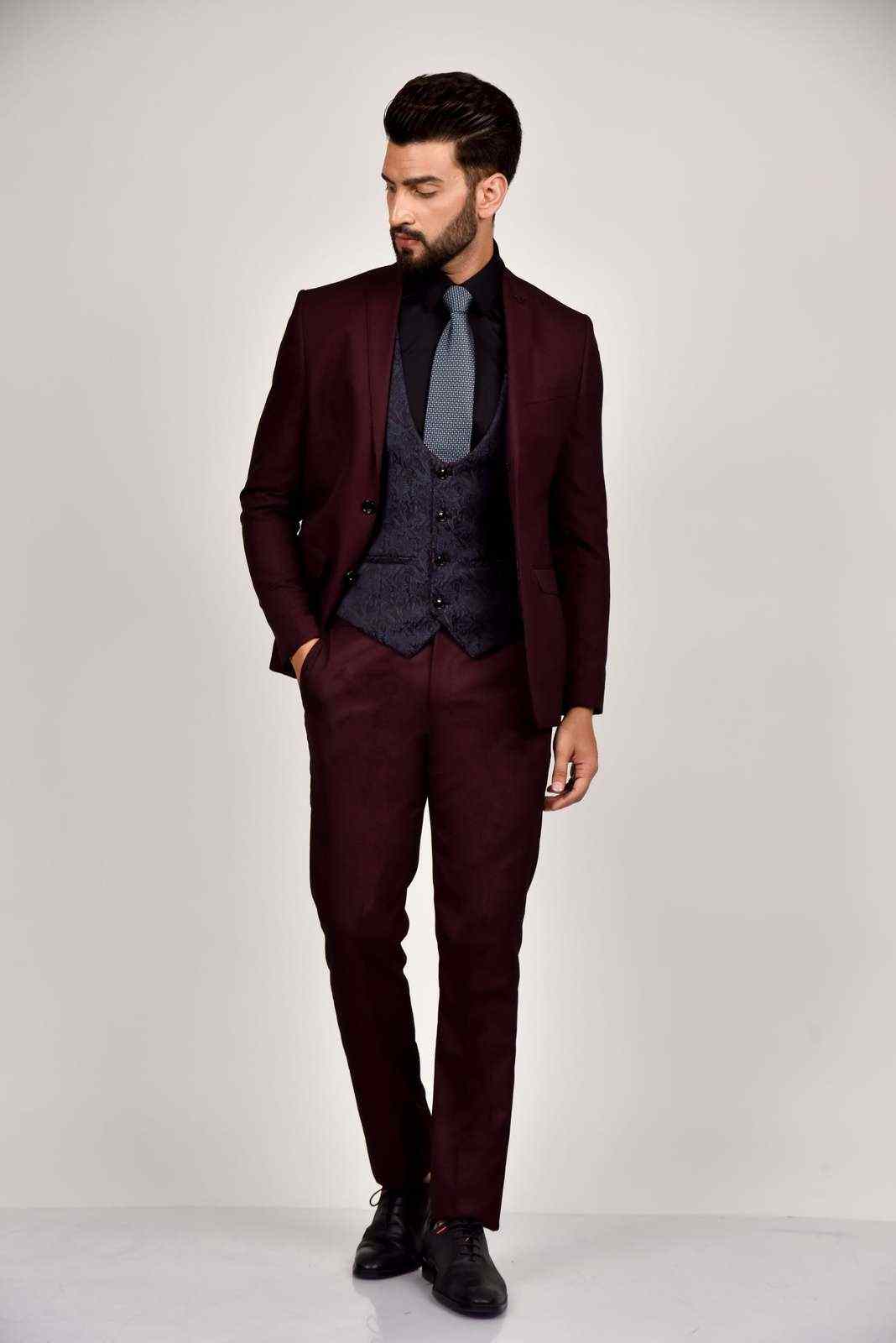 Wine 3 Pc Suit house-of-united
