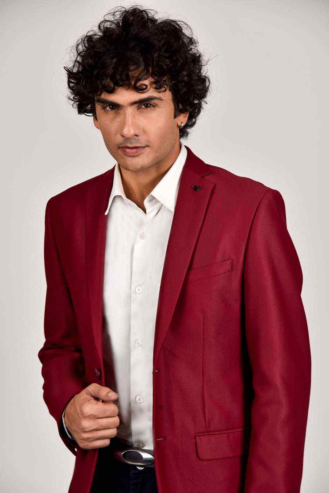 Wine Knit Blazer house-of-united