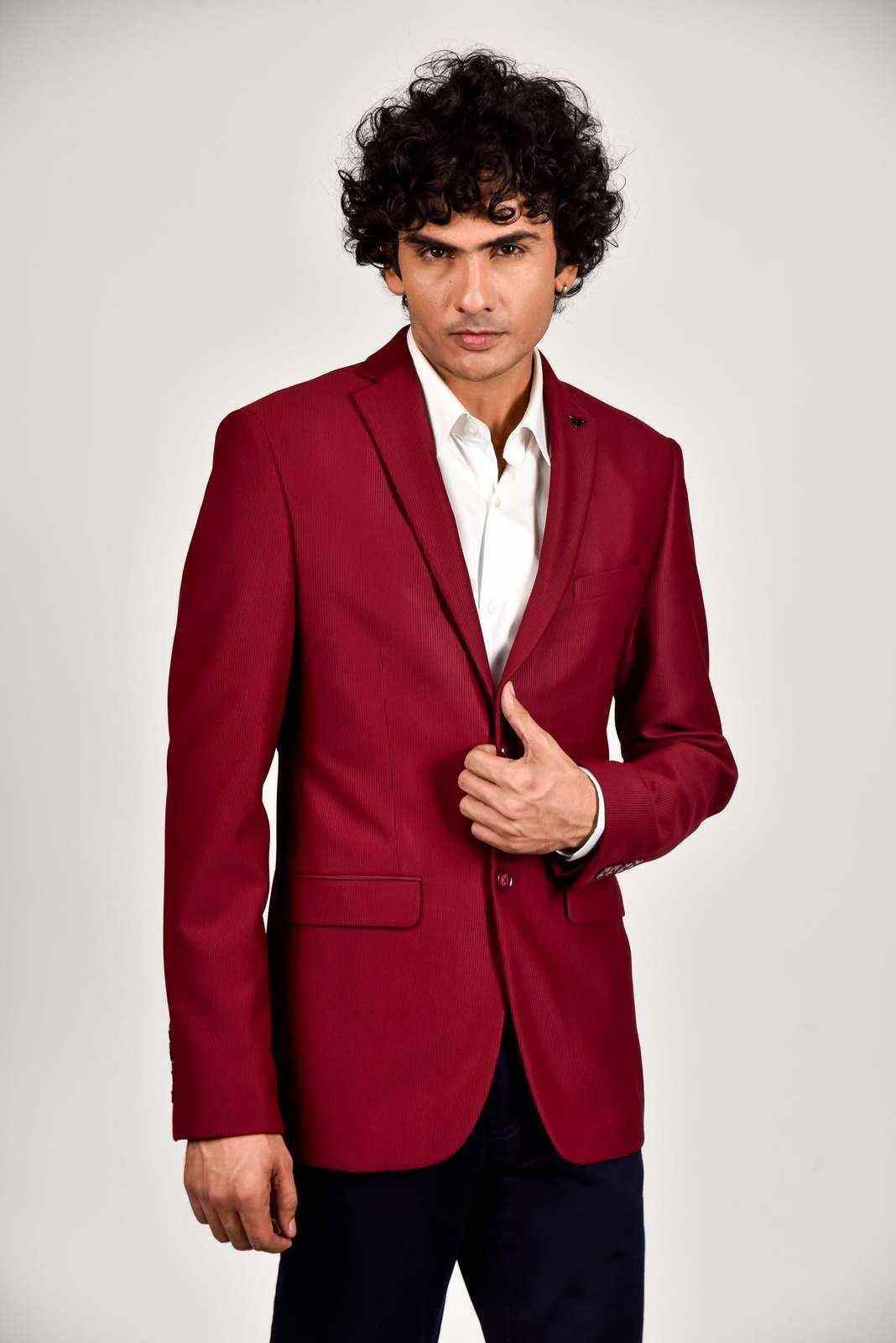 Wine Knit Blazer house-of-united