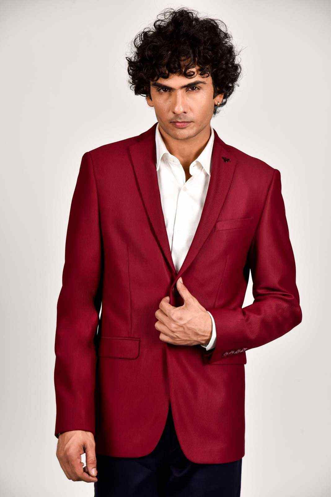 Wine Knit Blazer house-of-united