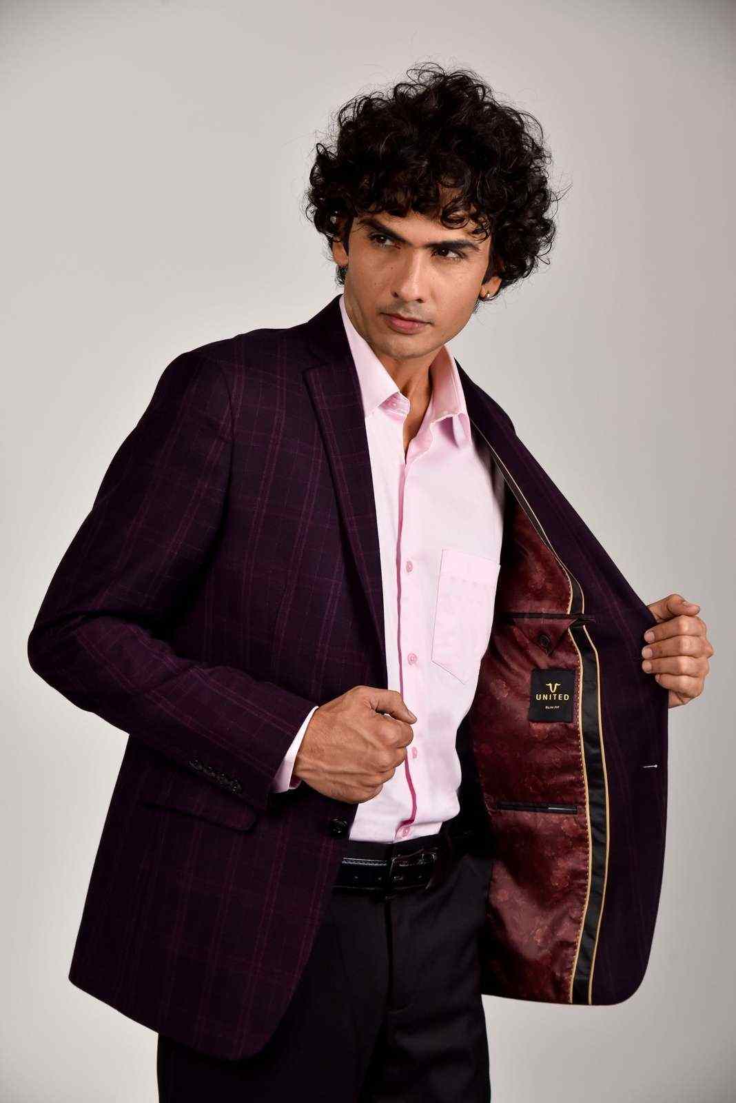 Wine Woven Blazer house-of-united