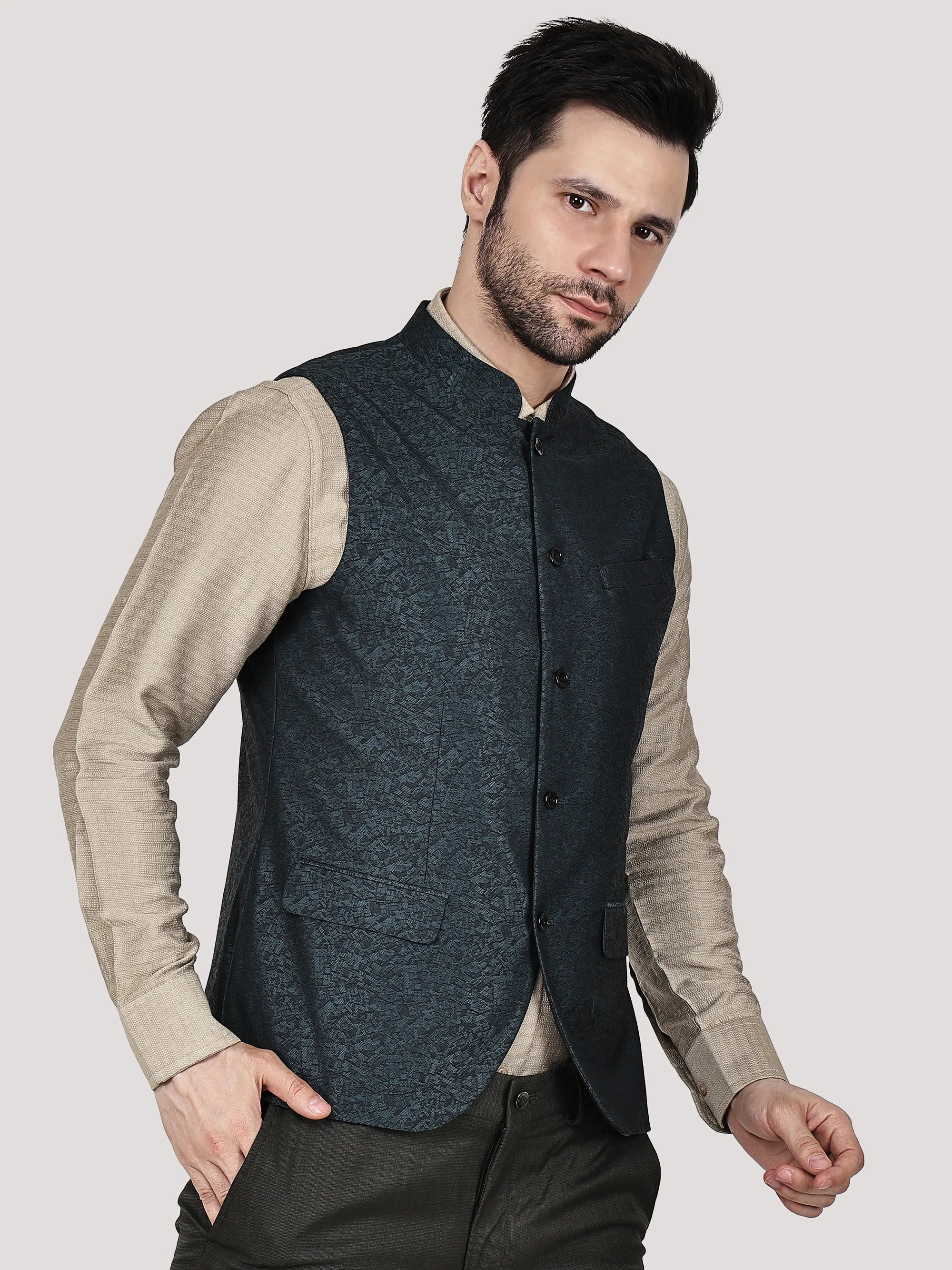 Jaquard Nehru Jacket