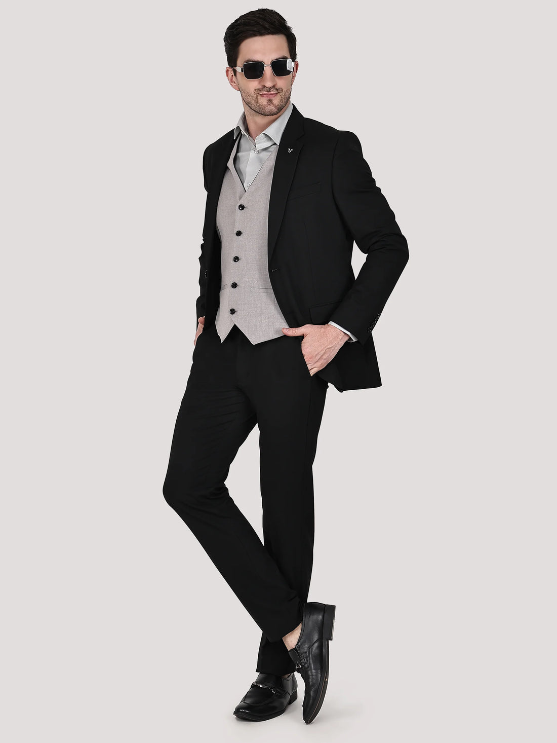 3pc Contrast Reversible Waistcoat Suit