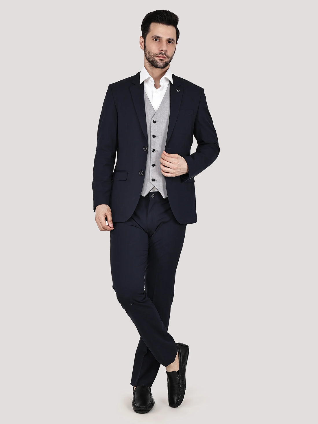 3pc Contrast Reversible Waistcoat Suit