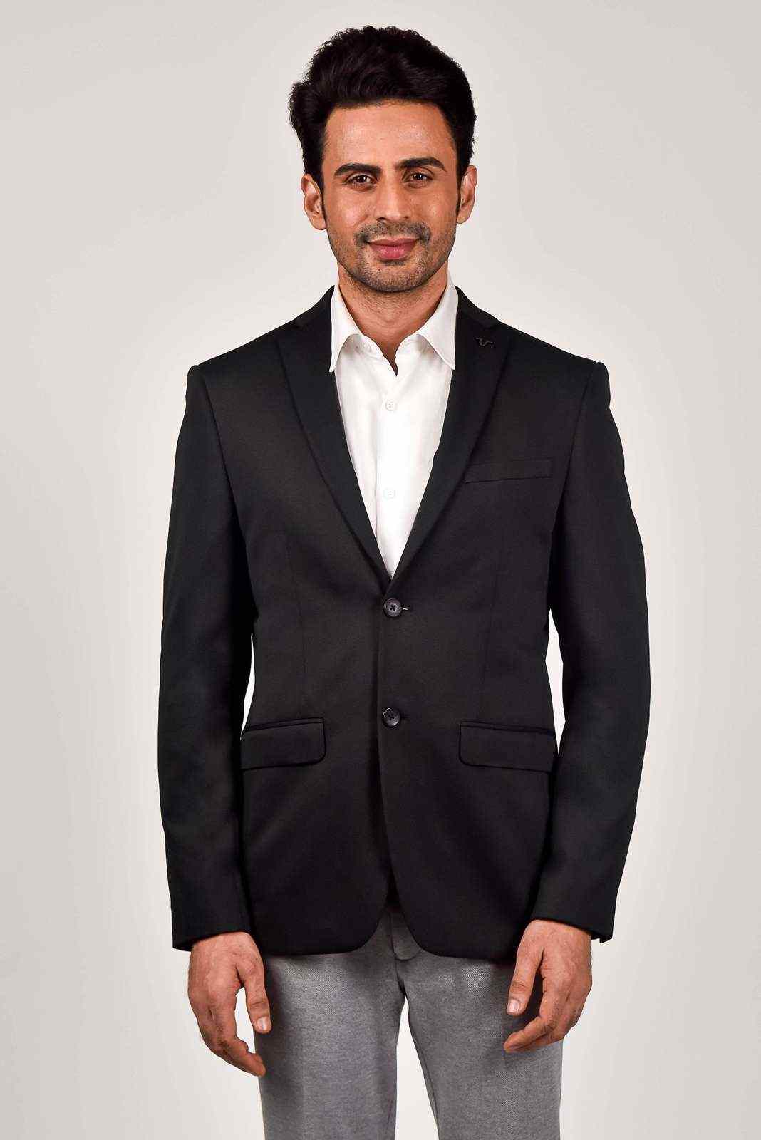 Black Knitted Fashion Blazer house-of-united