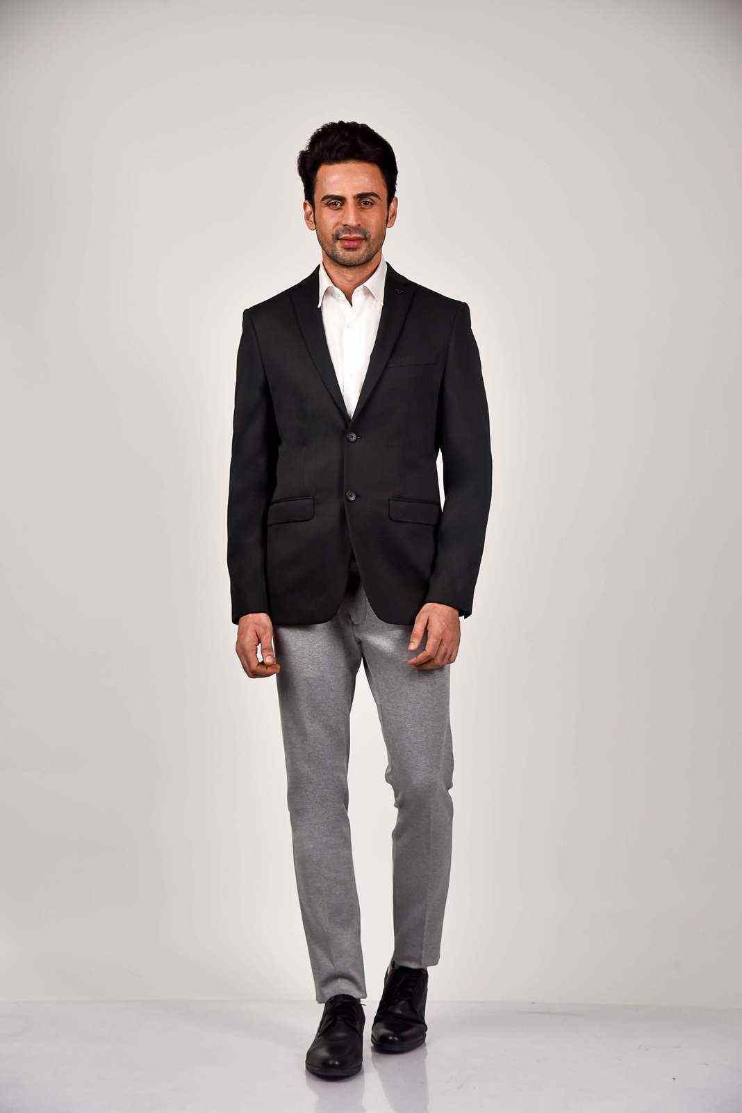 Black Knitted Fashion Blazer house-of-united