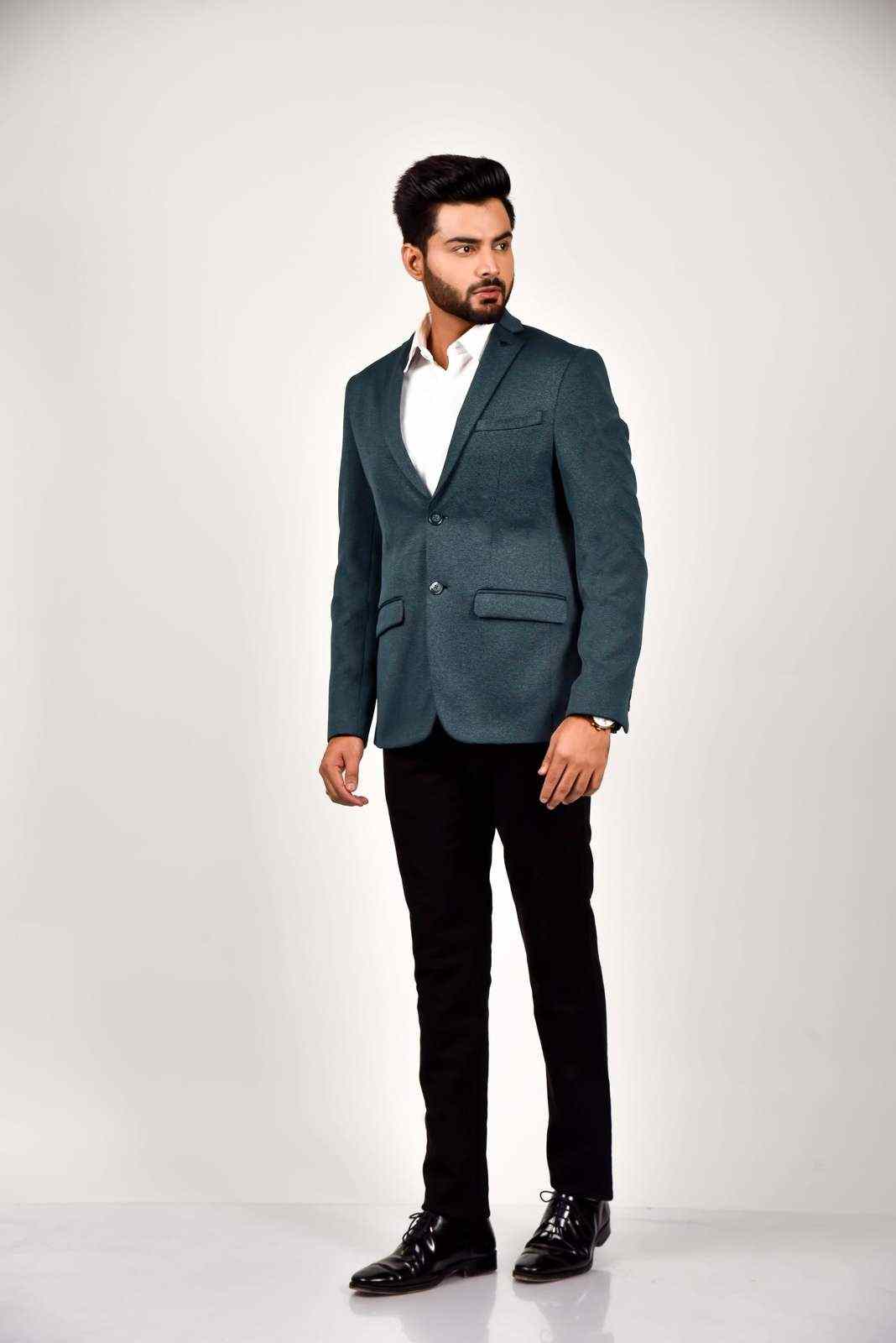 Blue Knitted Fashion Blazer house-of-united