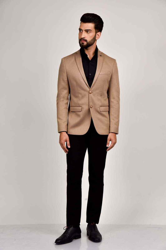 Brown Knitted Blazer house-of-united