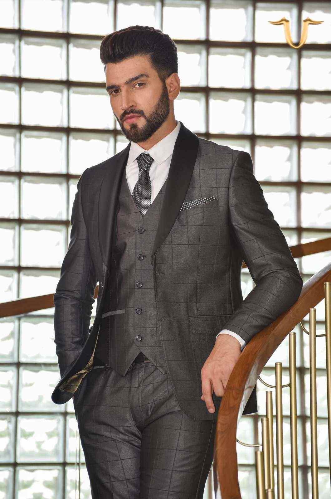 Charcoal 4 Pc Check Suit house-of-united