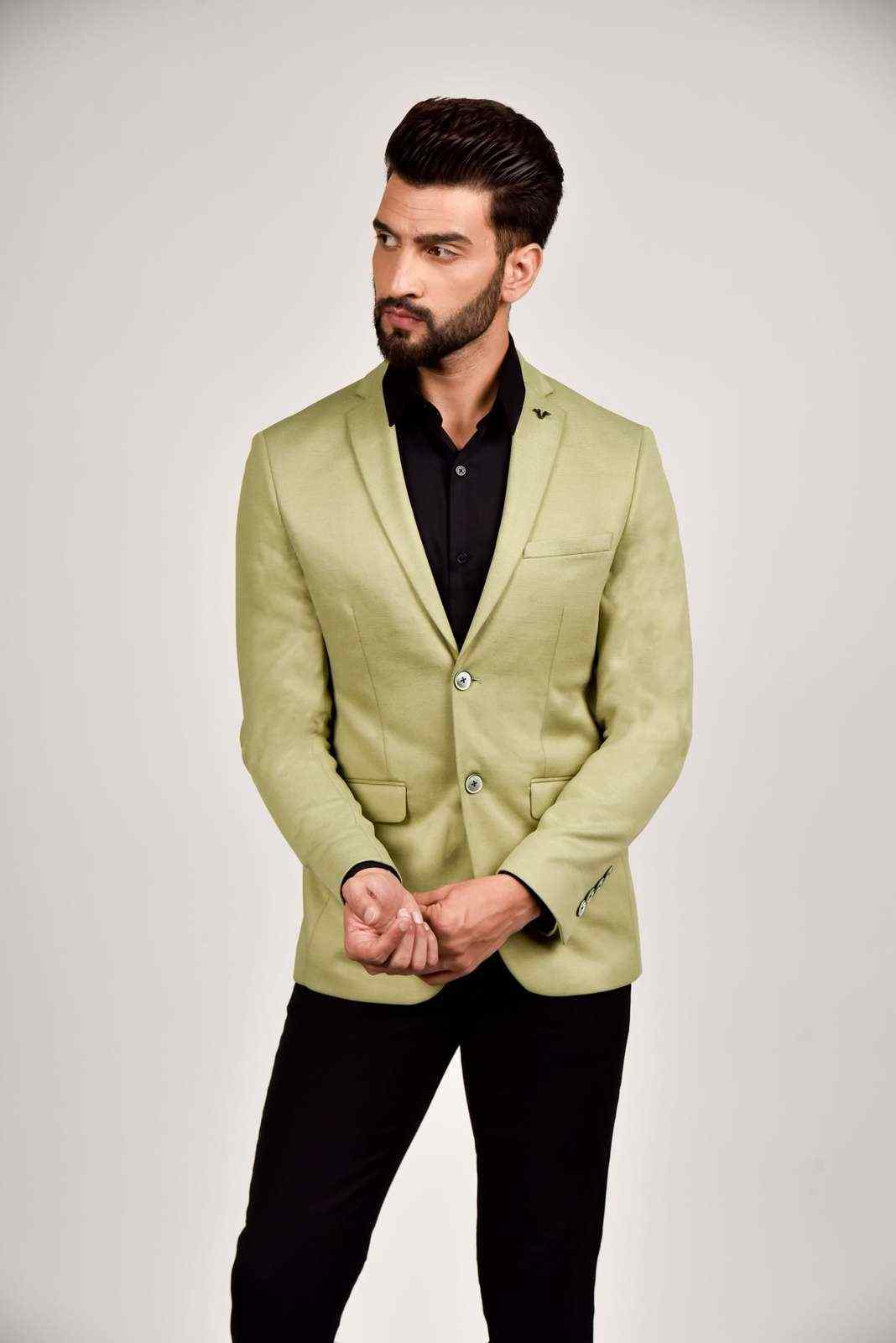 Green Knitted Blazer for Leisure house-of-united