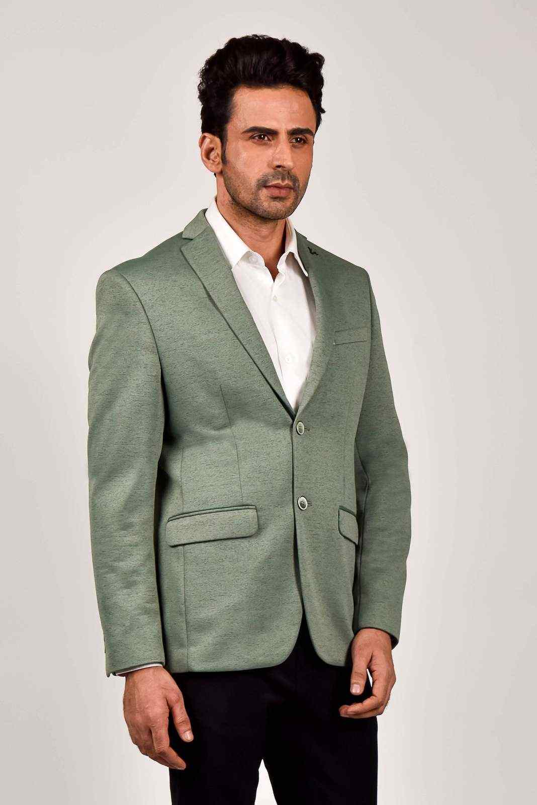 Green Knitted Blazer for Party house-of-united