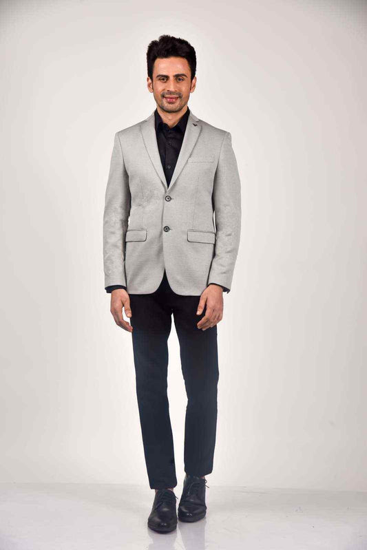 Grey Knitted Blazer for Casual Parties house-of-united