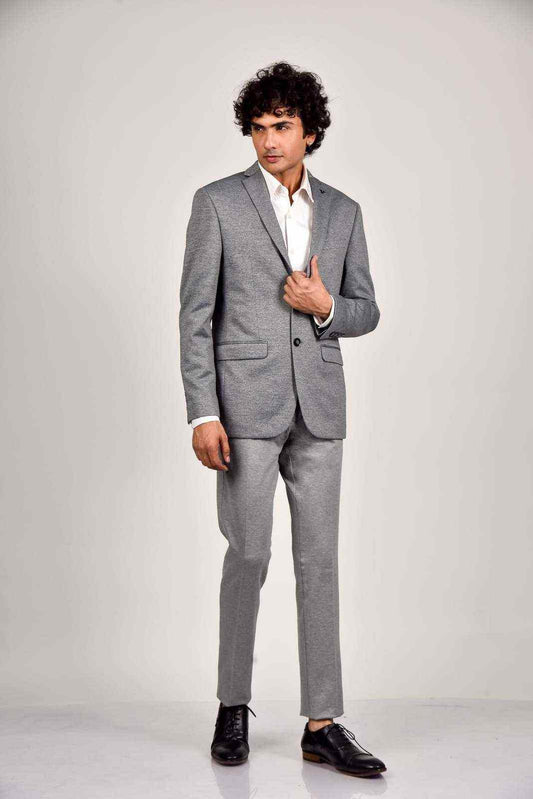 Grey Knitted Blazer for Office house-of-united