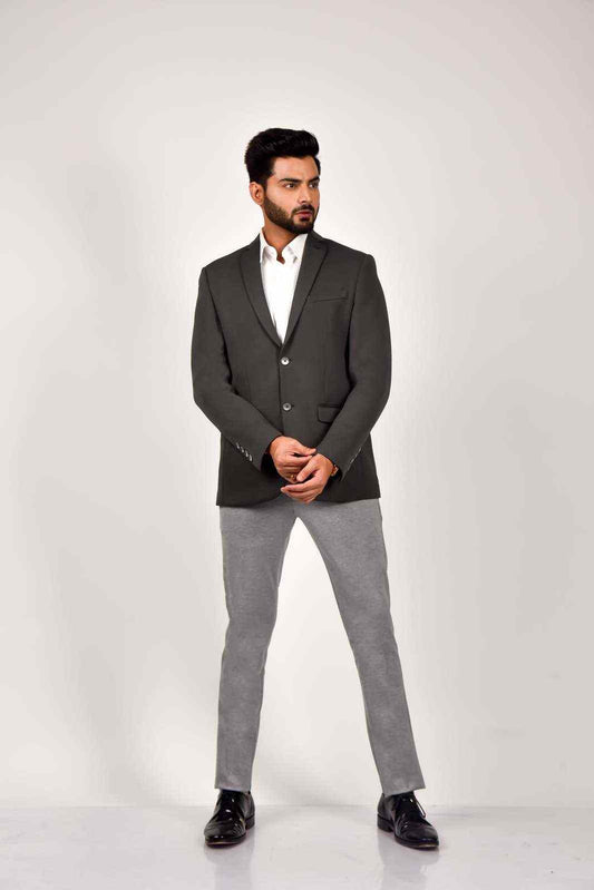 Grey Knitted Premium Blazer house-of-united