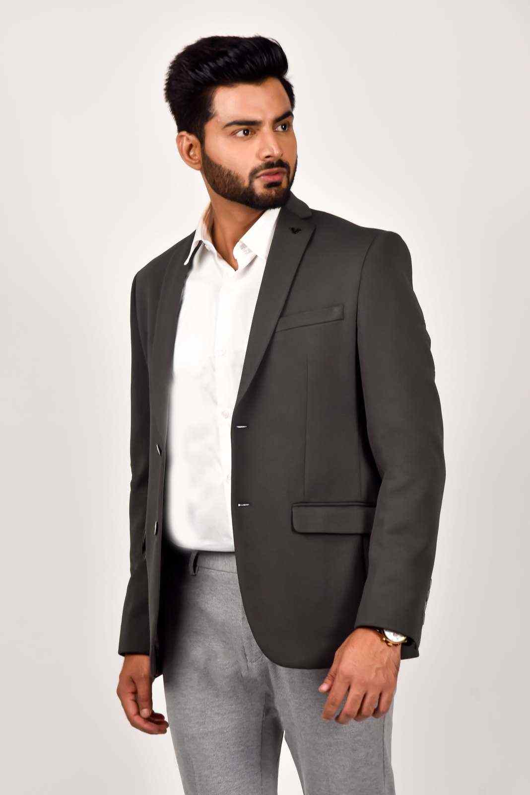 Grey Knitted Premium Blazer house-of-united