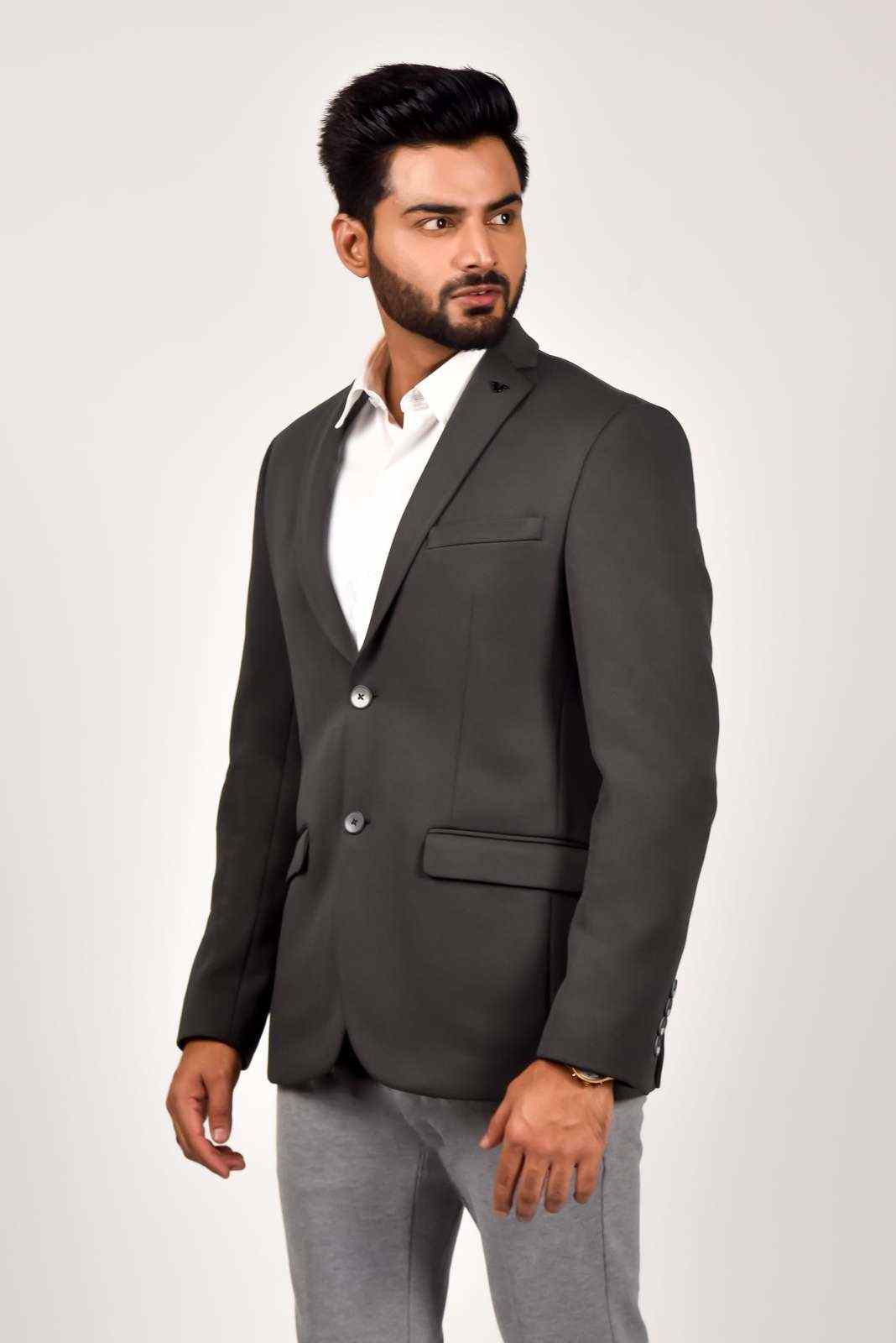 Grey Knitted Premium Blazer house-of-united