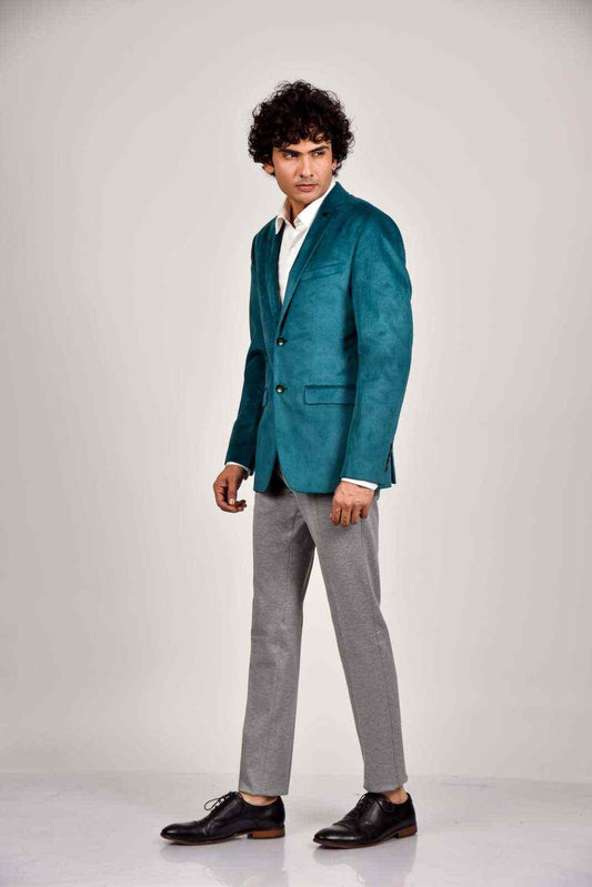 Light Green Velvet Blazer house-of-united