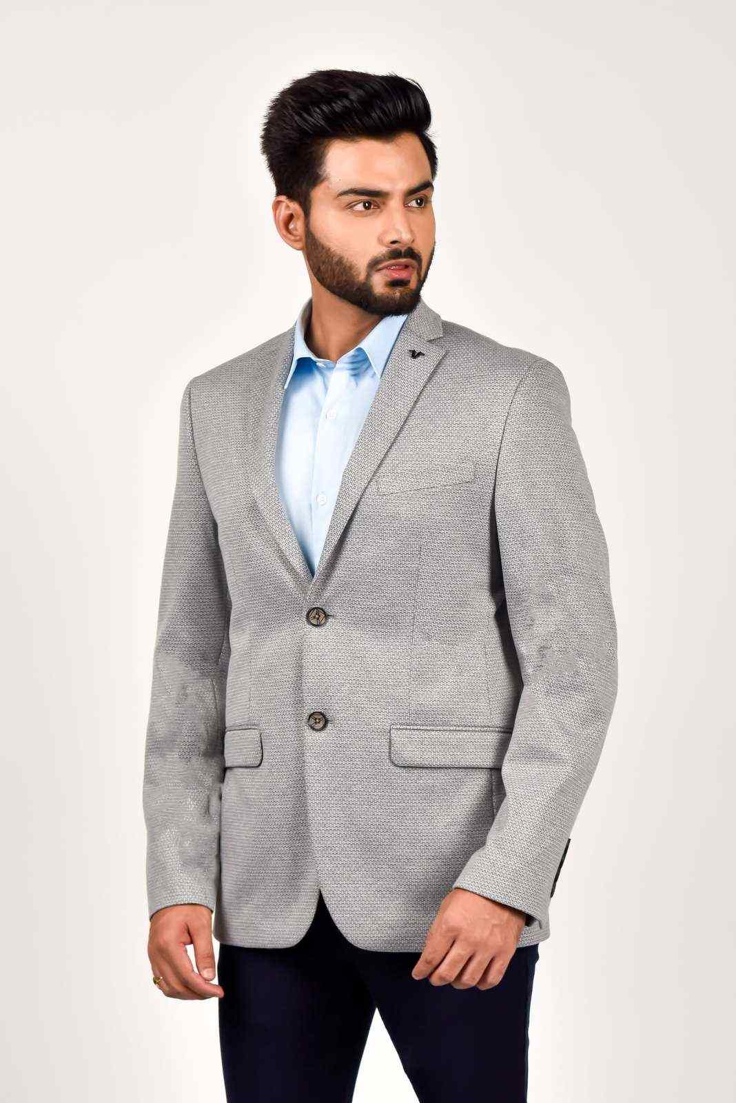 Light Grey Woven Blazer house-of-united