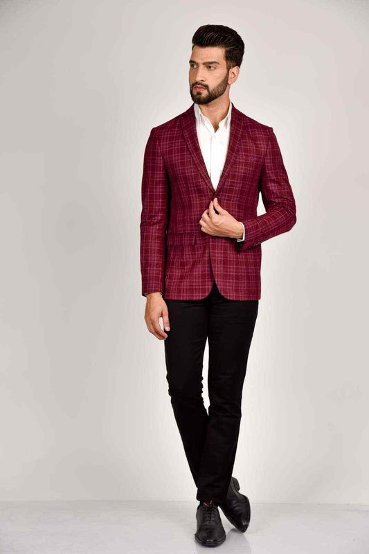 Maroon Tweed Blazer house-of-united