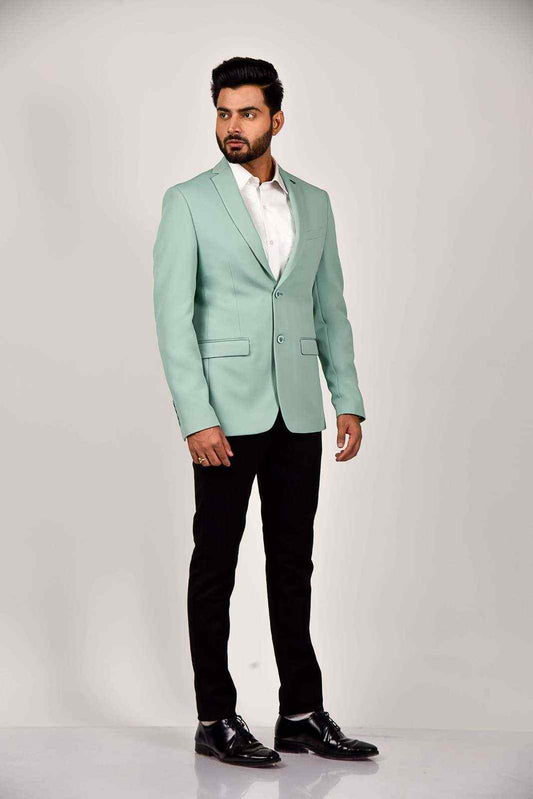 Mint Knitted Blazer with Stretch house-of-united