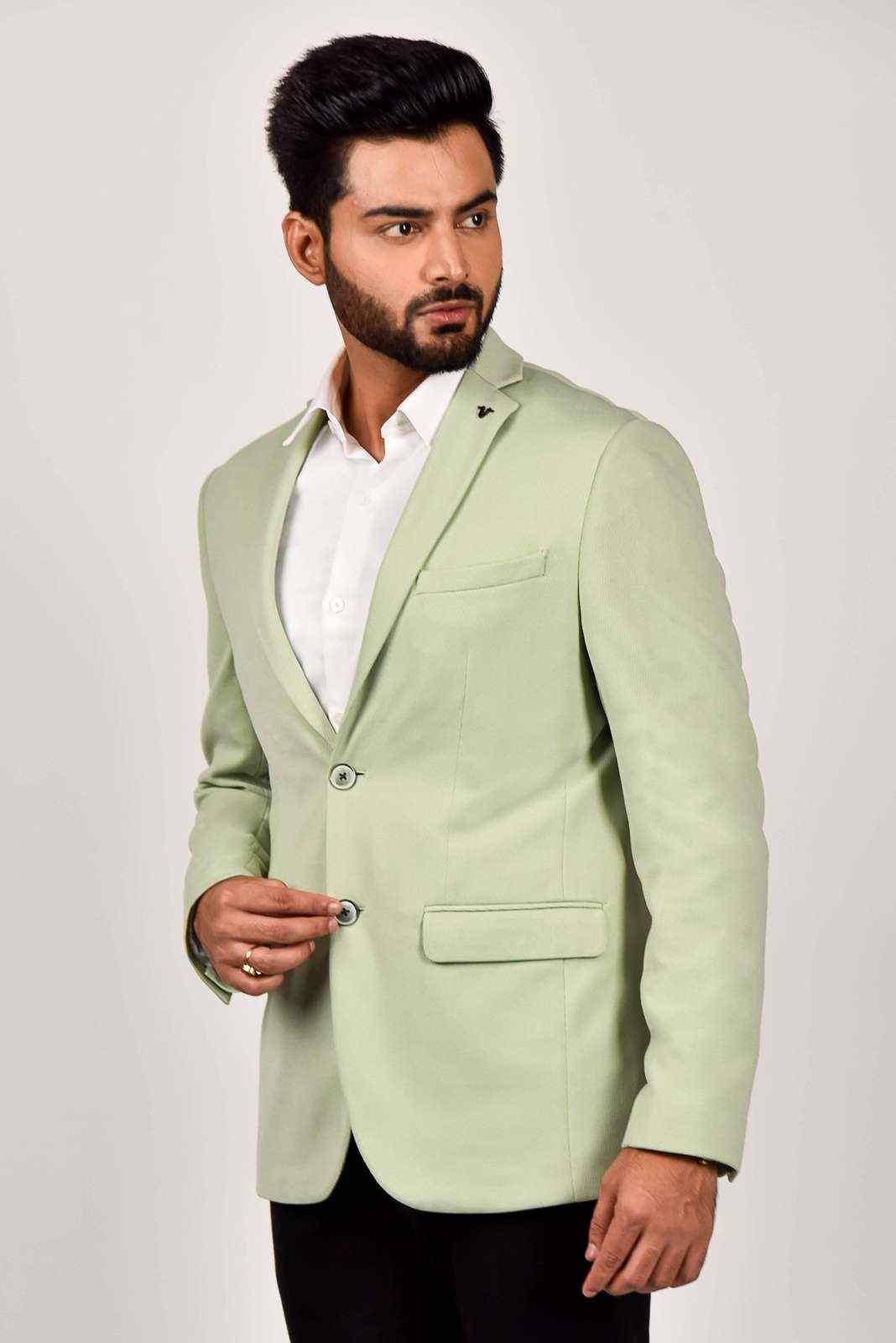 Mint Knitted Stretchable Blazer house-of-united
