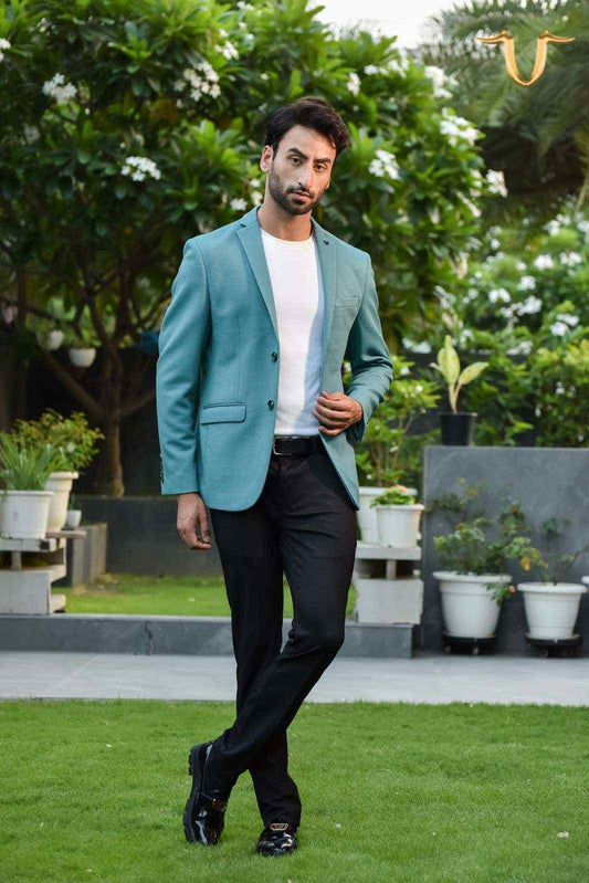 Mint Stretch Knitted Blazer for Leisure house-of-united