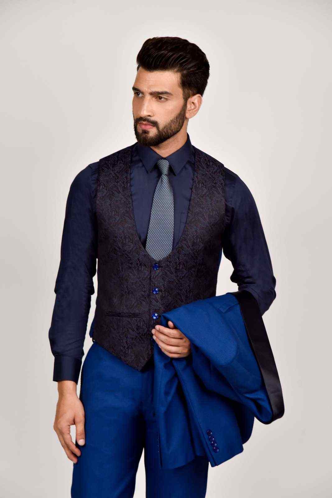 Navy 3 Pc Ceremonial Suit With Reversible Waistcoat house-of-united