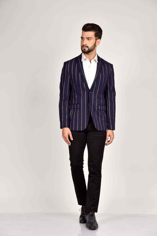 Navy Knitted Lifestyle Blazer house-of-united