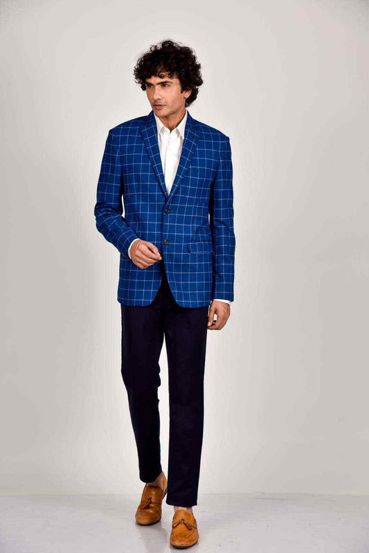 Navy Tweed Woven Blazer house-of-united