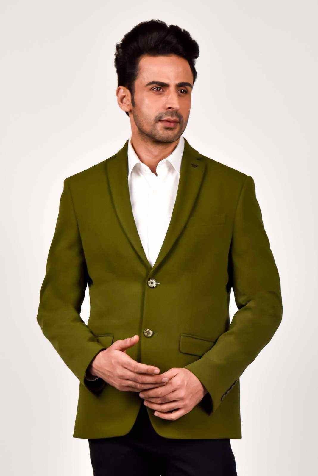 Olive Knitted Blazer house-of-united