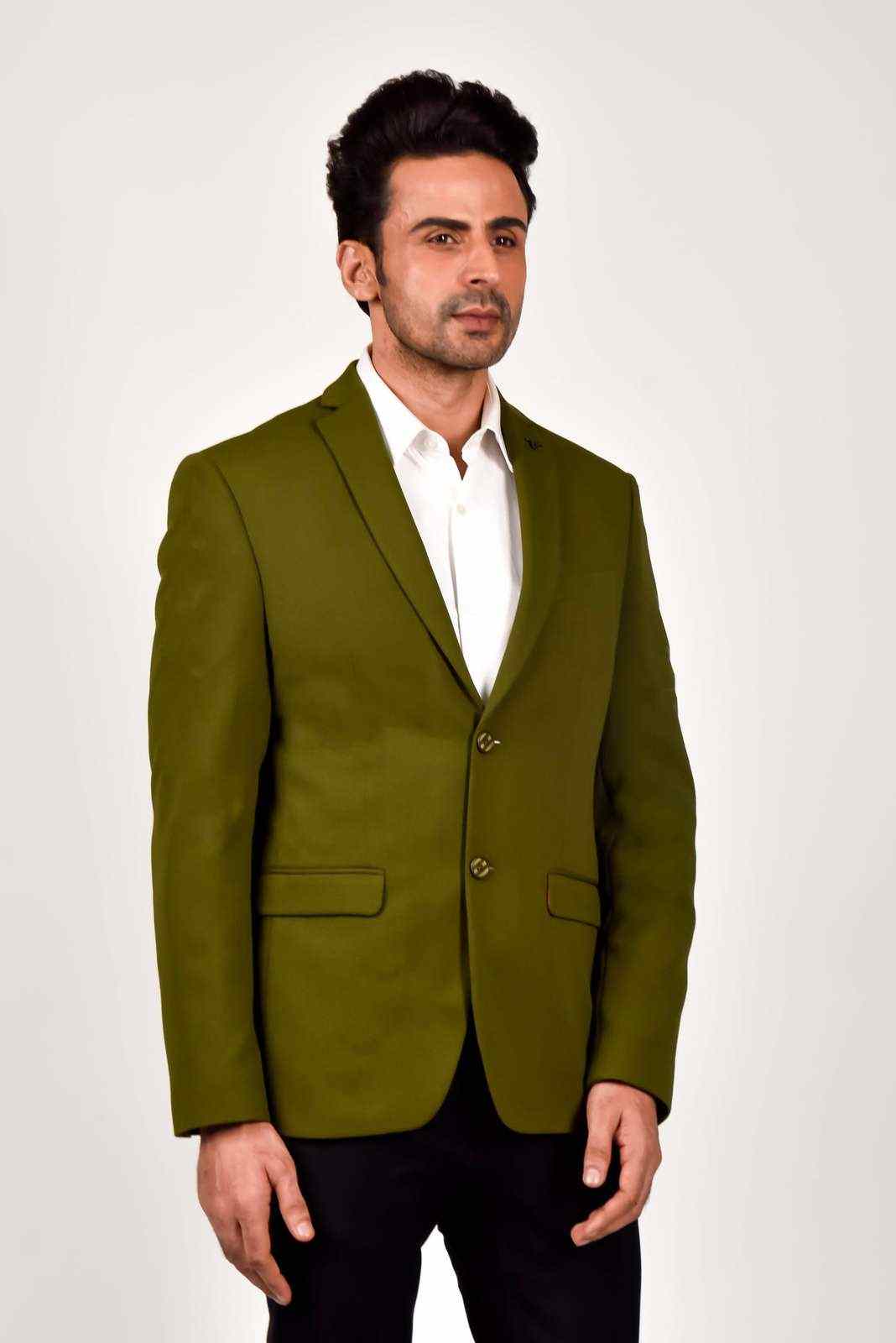 Olive Knitted Blazer house-of-united